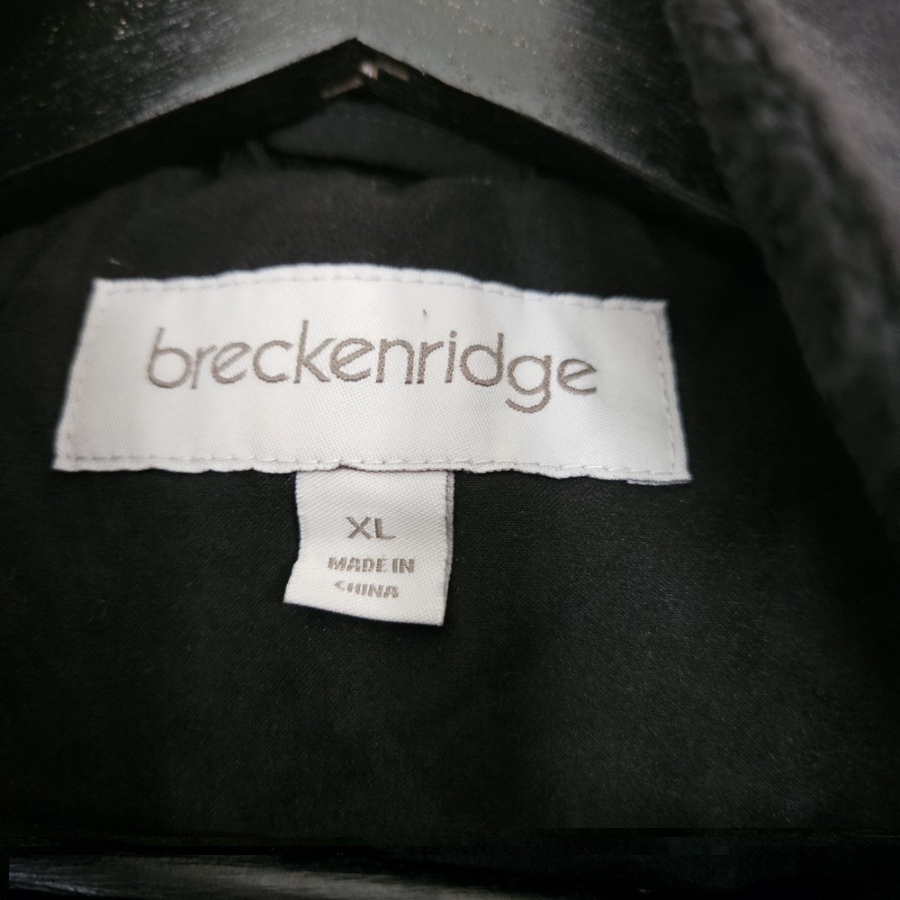Breckenridge Womens XL Black Hooded Winter Parka Coat Faux Fur Lined Insulated - Picture 7 of 9